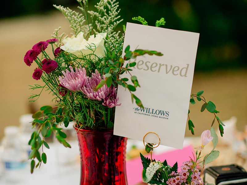 Willows Wedding Reception Table Example